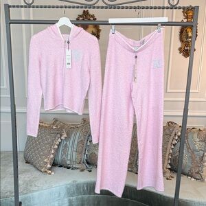 NWT Women’s Juicy Couture Knit Set – Full-Zip Jacket & Wide-Leg Pants, Size M